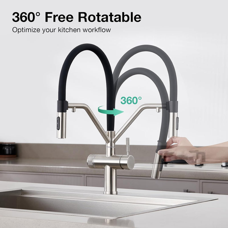 3 Way Kitchen Sink Tap with Pull Down