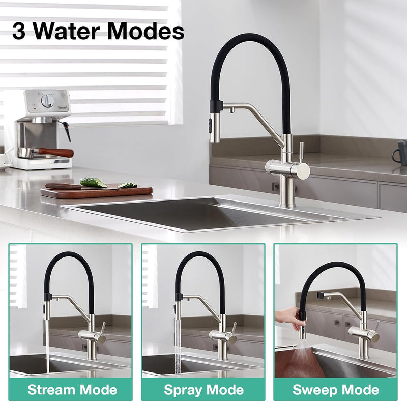 3 Way Kitchen Sink Tap with Pull Down