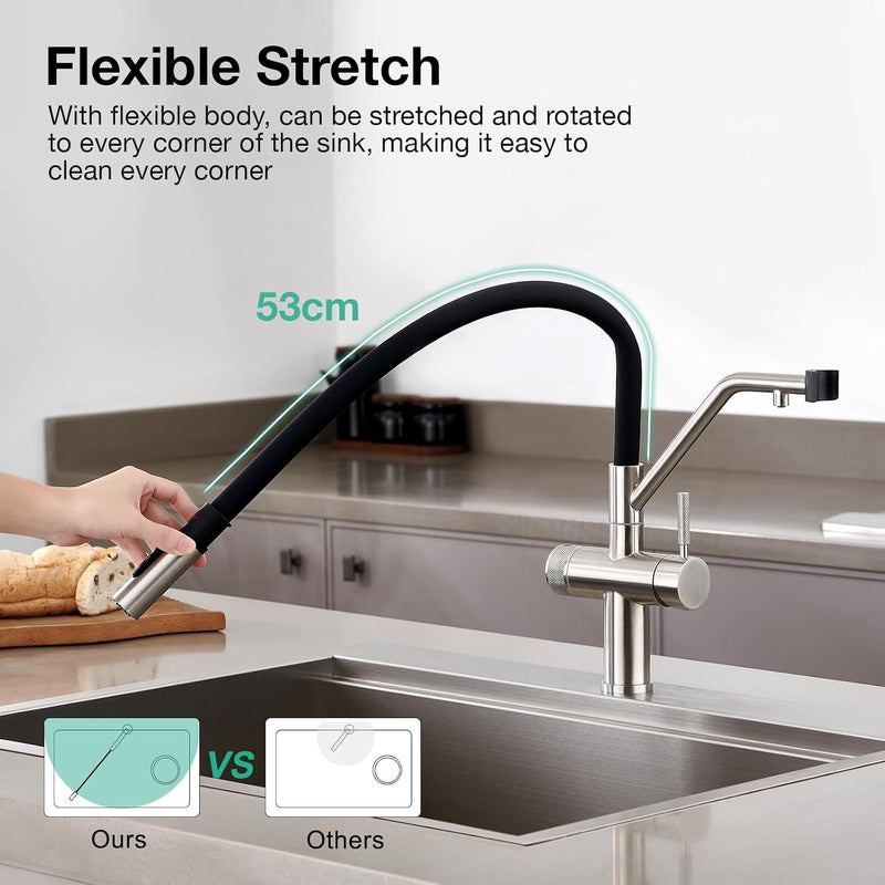3 Way Kitchen Sink Tap with Pull Down