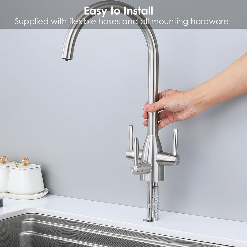 3 Way Kitchen Tap with Water Filter 304