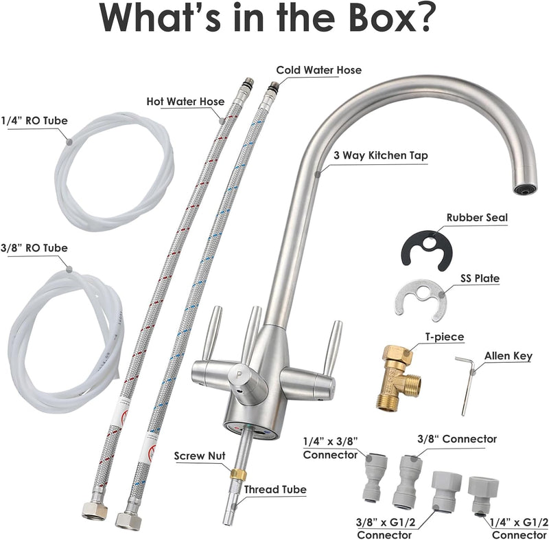 3 Way Kitchen Tap with Water Filter 304