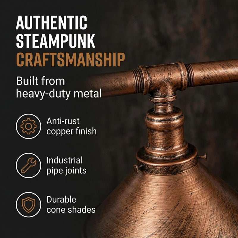 3-Way Vintage Retro Steampunk Pipe Light Bar Industrial
