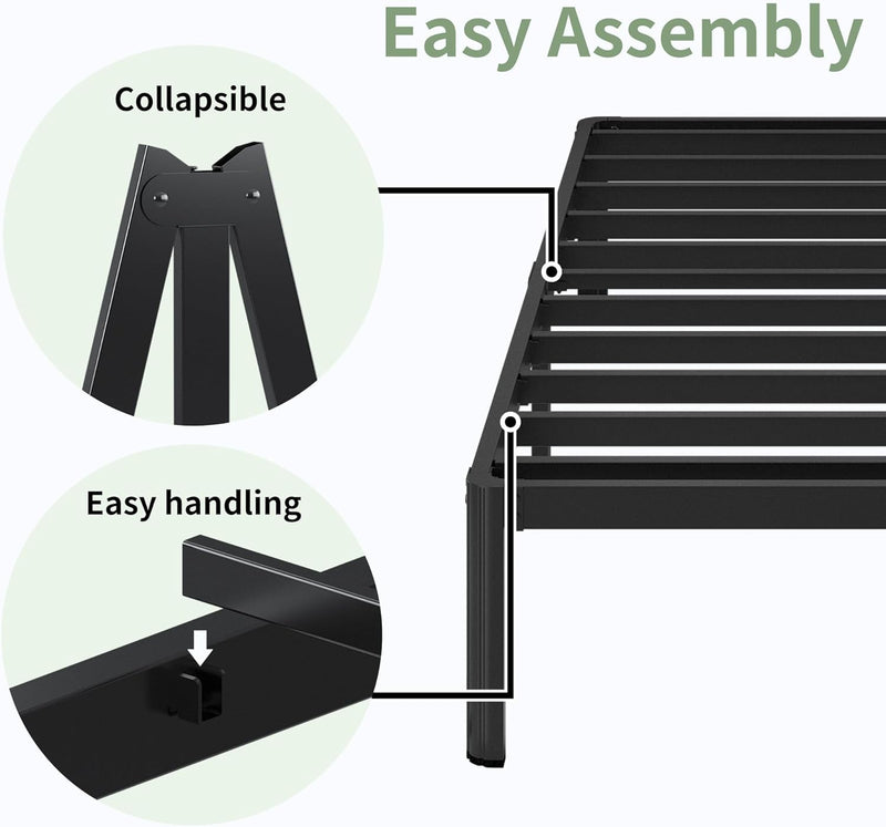 30.5CM High Bed Frame with Rounded Corners