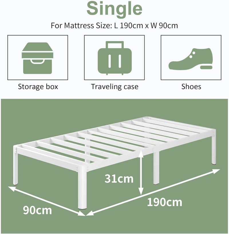 30.5CM High Bed Frame with Rounded Corners