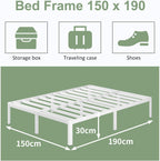 30.5CM High Bed Frame with Rounded Corners