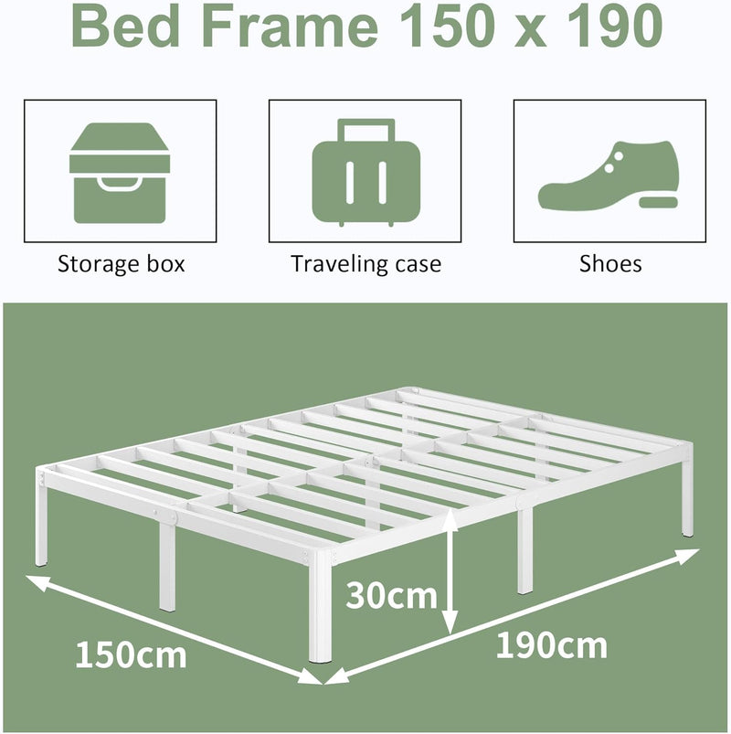 30.5CM High Bed Frame with Rounded Corners