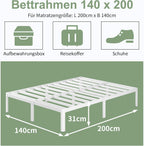 30.5CM High Bed Frame with Rounded Corners