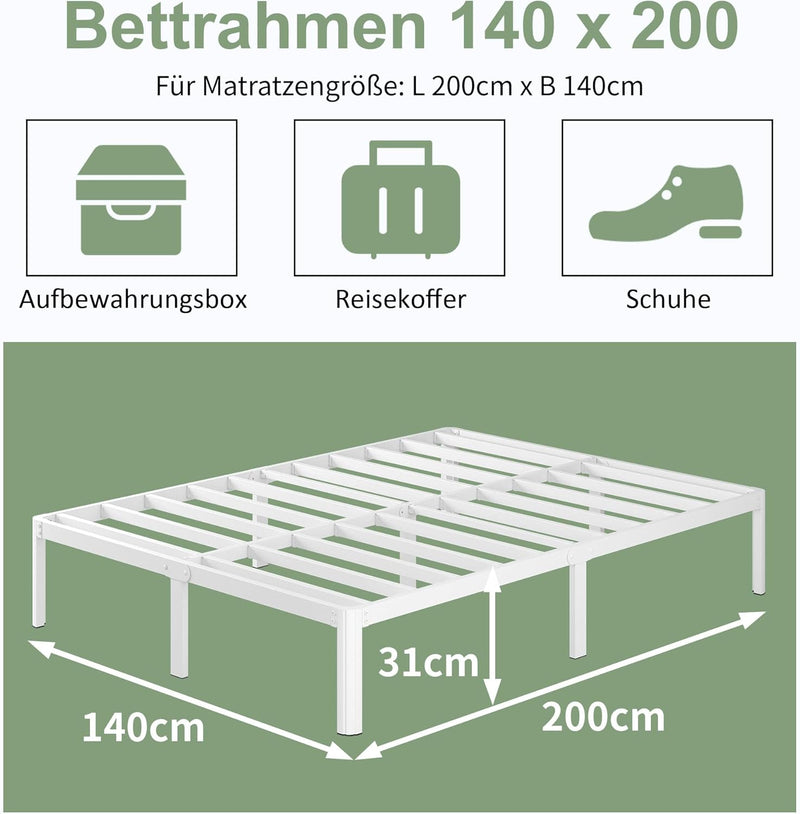 30.5CM High Bed Frame with Rounded Corners