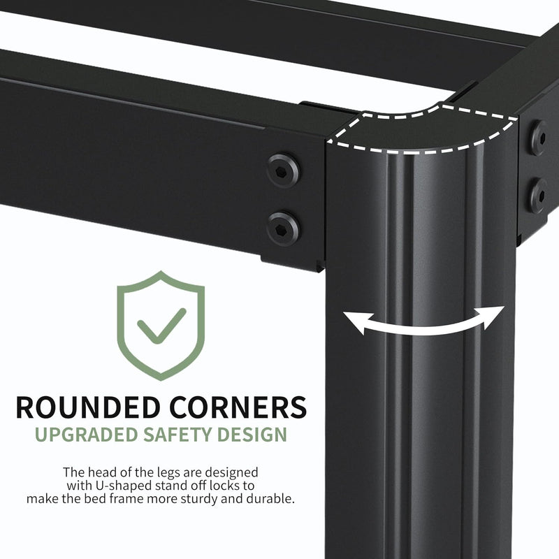 30.5CM High Bed Frame with Rounded Corners