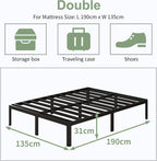30.5CM High Bed Frame with Rounded Corners