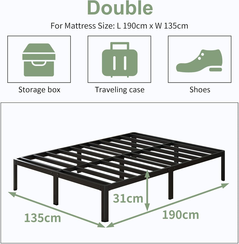 30.5CM High Bed Frame with Rounded Corners