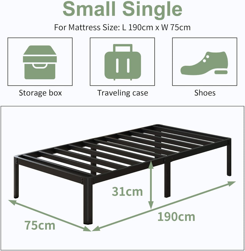 30.5CM High Bed Frame with Rounded Corners