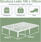 30.5CM High Bed Frame with Rounded Corners