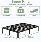 30.5CM High Bed Frame with Rounded Corners