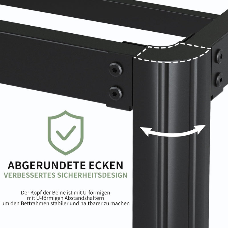 30.5CM High Bed Frame with Rounded Corners