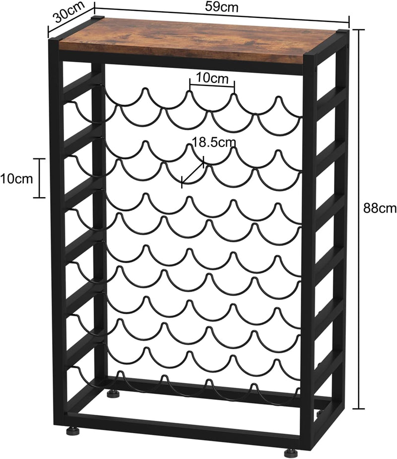 30 Bottles Wine Rack Free Standing Floor 6-Tier