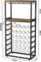 30 Bottles Wine Rack Free Standing Floor 6-Tier