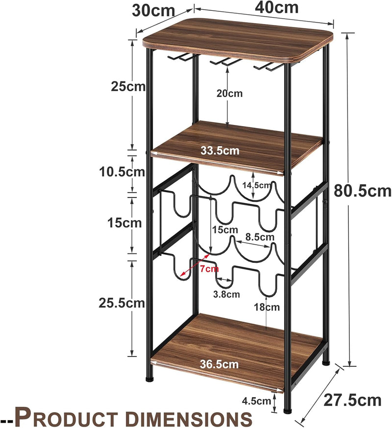 30 Bottles Wine Rack Free Standing Floor 6-Tier