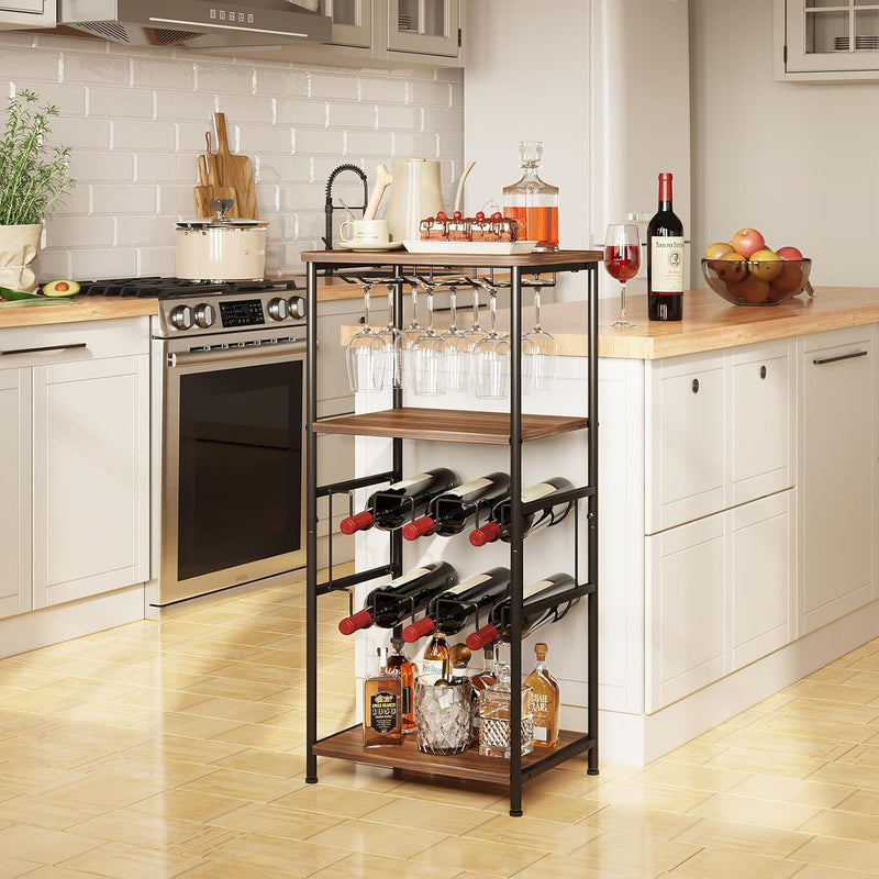 30 Bottles Wine Rack Free Standing Floor 6-Tier