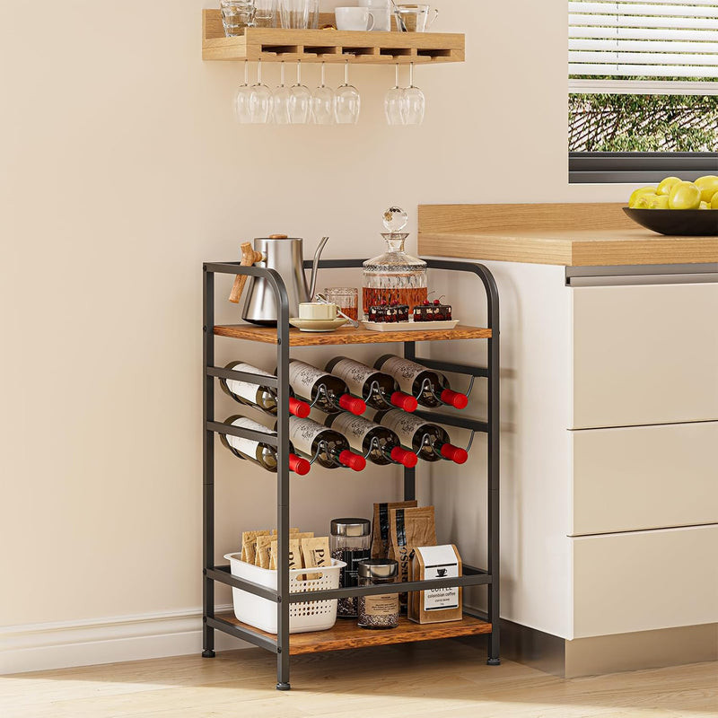 30 Bottles Wine Rack Free Standing Floor 6-Tier