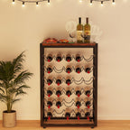30 Bottles Wine Rack Free Standing Floor 6-Tier
