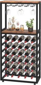30 Bottles Wine Rack Free Standing Floor 6-Tier
