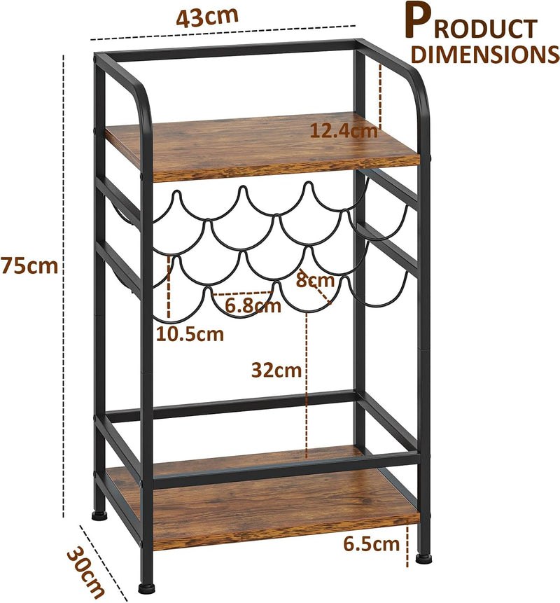 30 Bottles Wine Rack Free Standing Floor 6-Tier