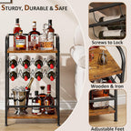 30 Bottles Wine Rack Free Standing Floor 6-Tier