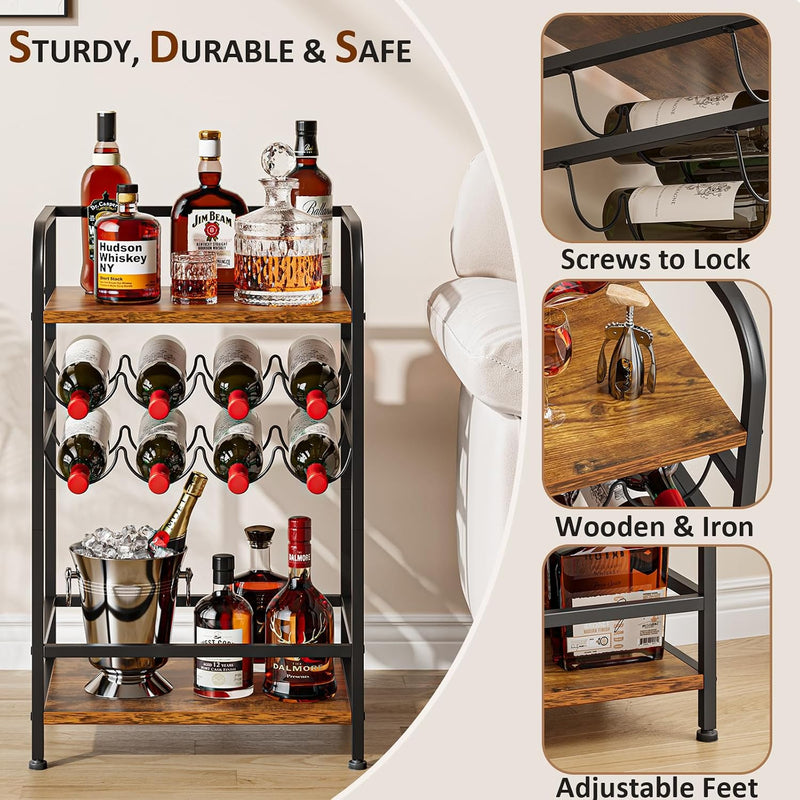 30 Bottles Wine Rack Free Standing Floor 6-Tier