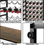 30 Bottles Wine Rack Free Standing Floor 6-Tier