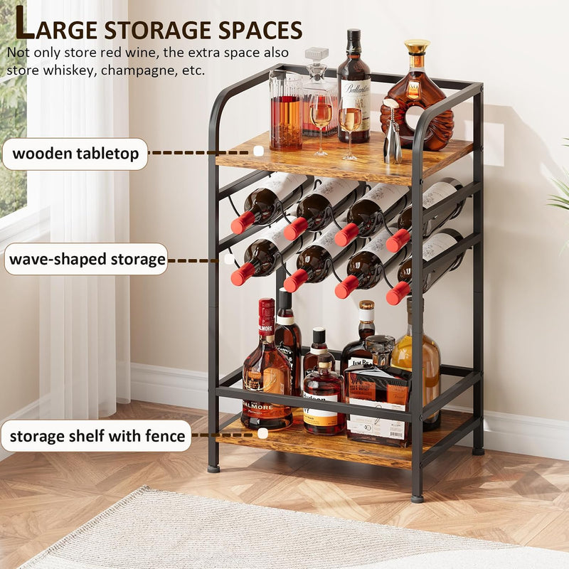 30 Bottles Wine Rack Free Standing Floor 6-Tier