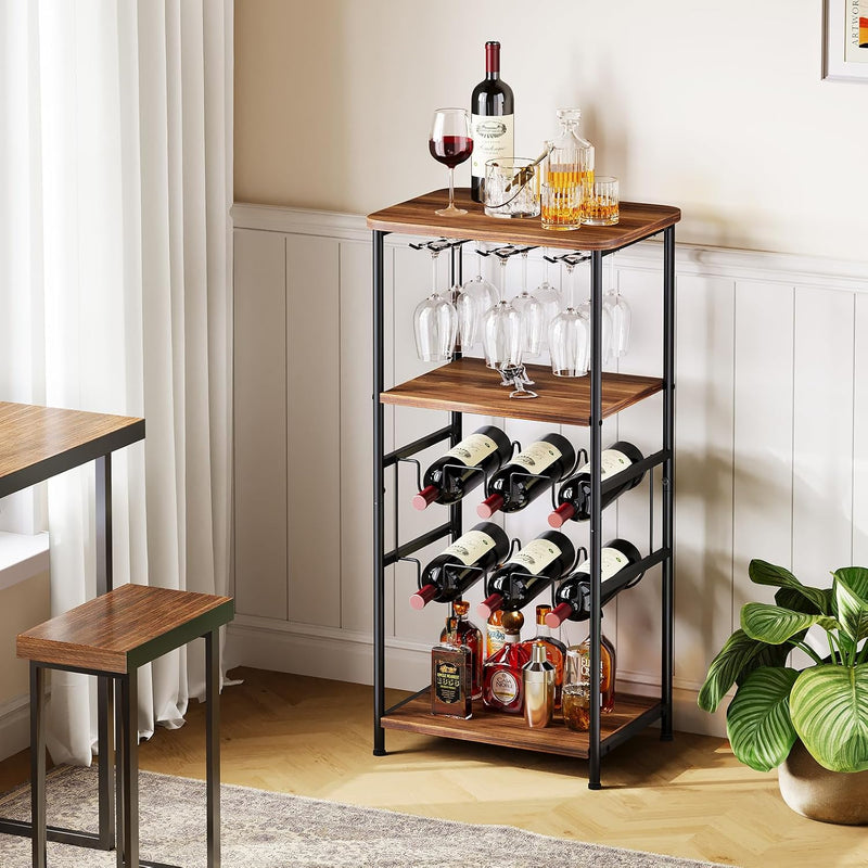 30 Bottles Wine Rack Free Standing Floor 6-Tier