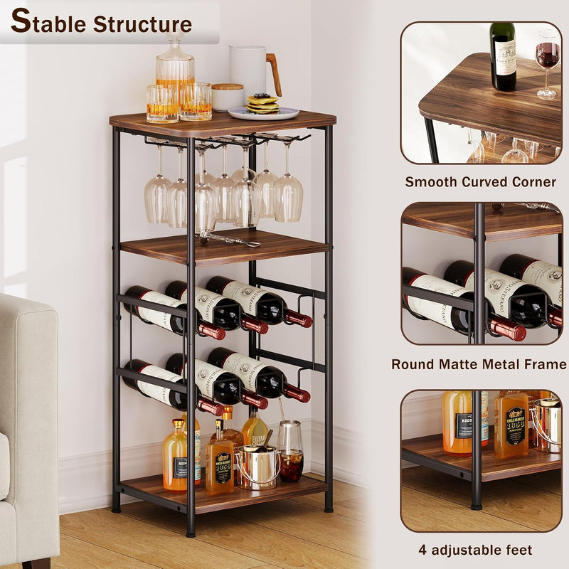 30 Bottles Wine Rack Free Standing Floor 6-Tier