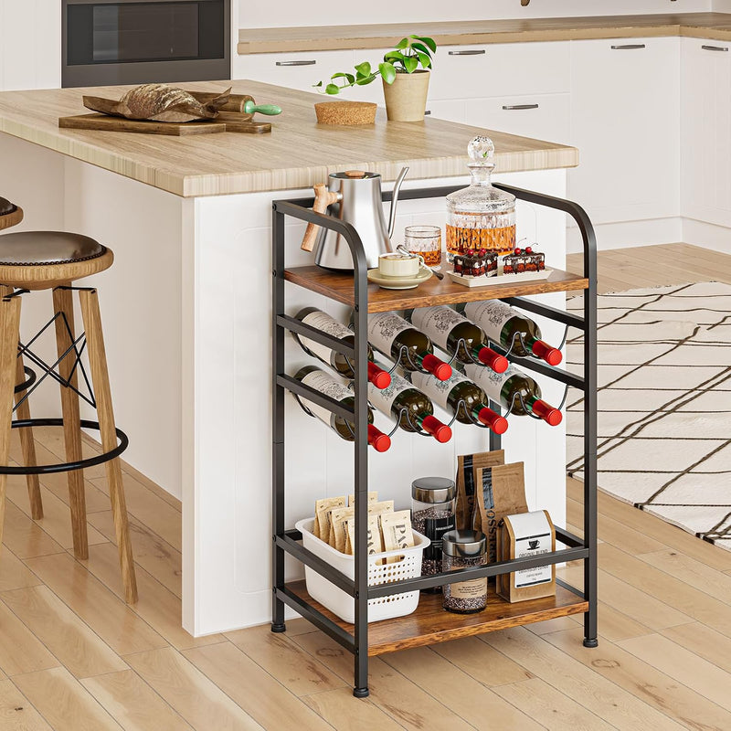 30 Bottles Wine Rack Free Standing Floor 6-Tier