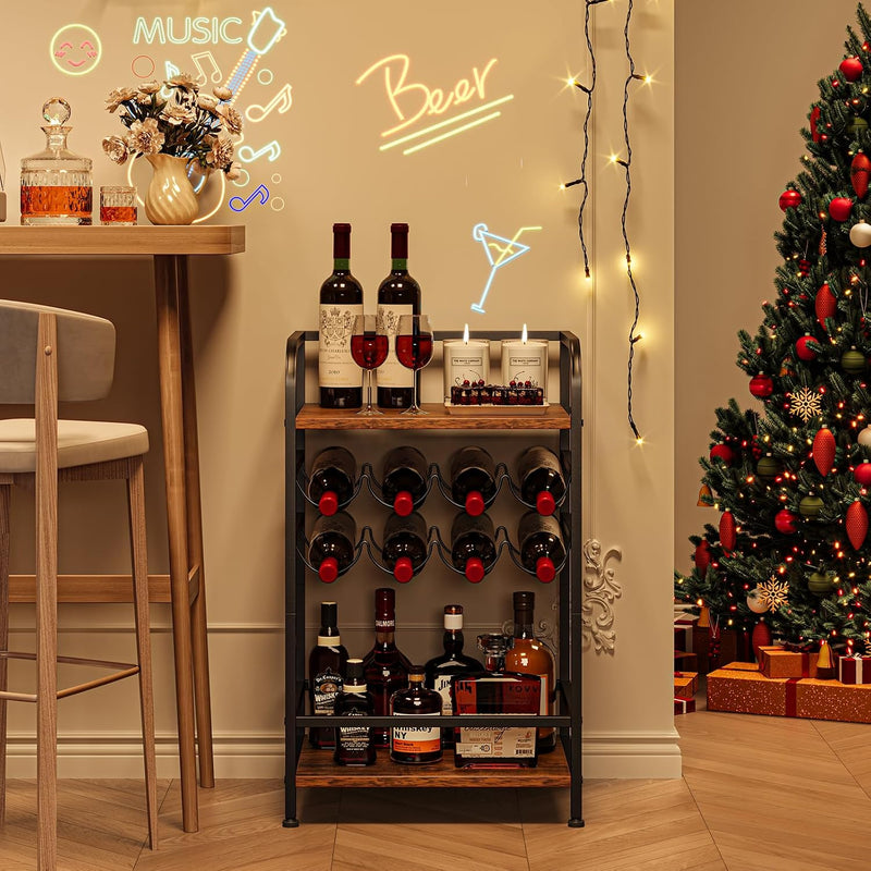30 Bottles Wine Rack Free Standing Floor 6-Tier