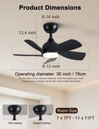 30 Inch Small and Walnut Colour Ceiling Fans