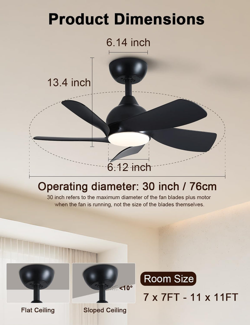 30 Inch Small and Walnut Colour Ceiling Fans