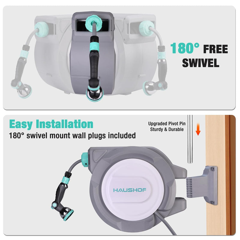30 M Retractable Garden Hose Reel Wall Mounted