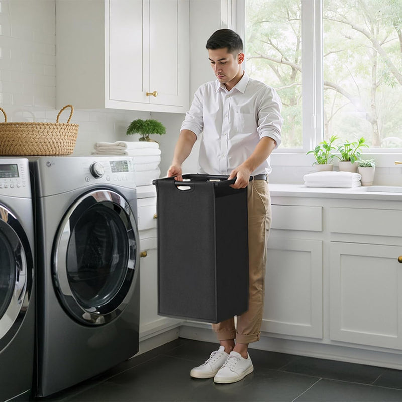 300L Laundry Basket 5 Compartments Hamper with Shelf