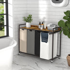 300L Laundry Basket 5 Compartments Hamper with Shelf