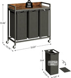 300L Laundry Basket 5 Compartments Hamper with Shelf