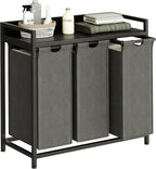 300L Laundry Basket 5 Compartments Hamper with Shelf