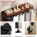 300L Laundry Basket 5 Compartments Hamper with Shelf