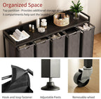 300L Laundry Basket 5 Compartments Hamper with Shelf