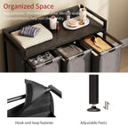 300L Laundry Basket 5 Compartments Hamper with Shelf