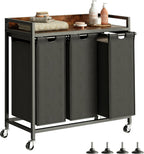 300L Laundry Basket 5 Compartments Hamper with Shelf