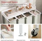 300L Laundry Basket 5 Compartments Hamper with Shelf