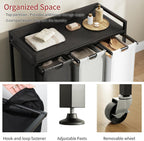300L Laundry Basket 5 Compartments Hamper with Shelf