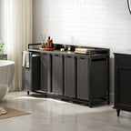 300L Laundry Basket 5 Compartments Hamper with Shelf