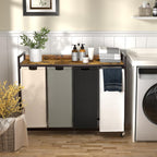 300L Laundry Basket 5 Compartments Hamper with Shelf